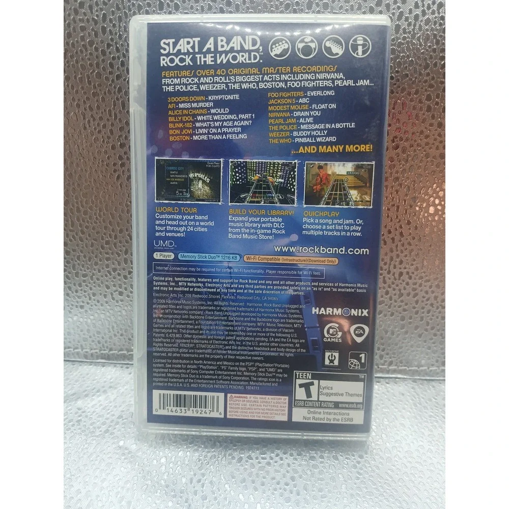 Rock Band Unplugged Sony PSP 2009 CIB Complete with Manual UMD ULUS-10418